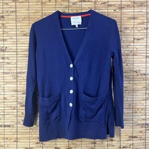 Alex Mill Cardigan Womens S Blue V Neck Button Up Boyfriend Preppy Academia Chic